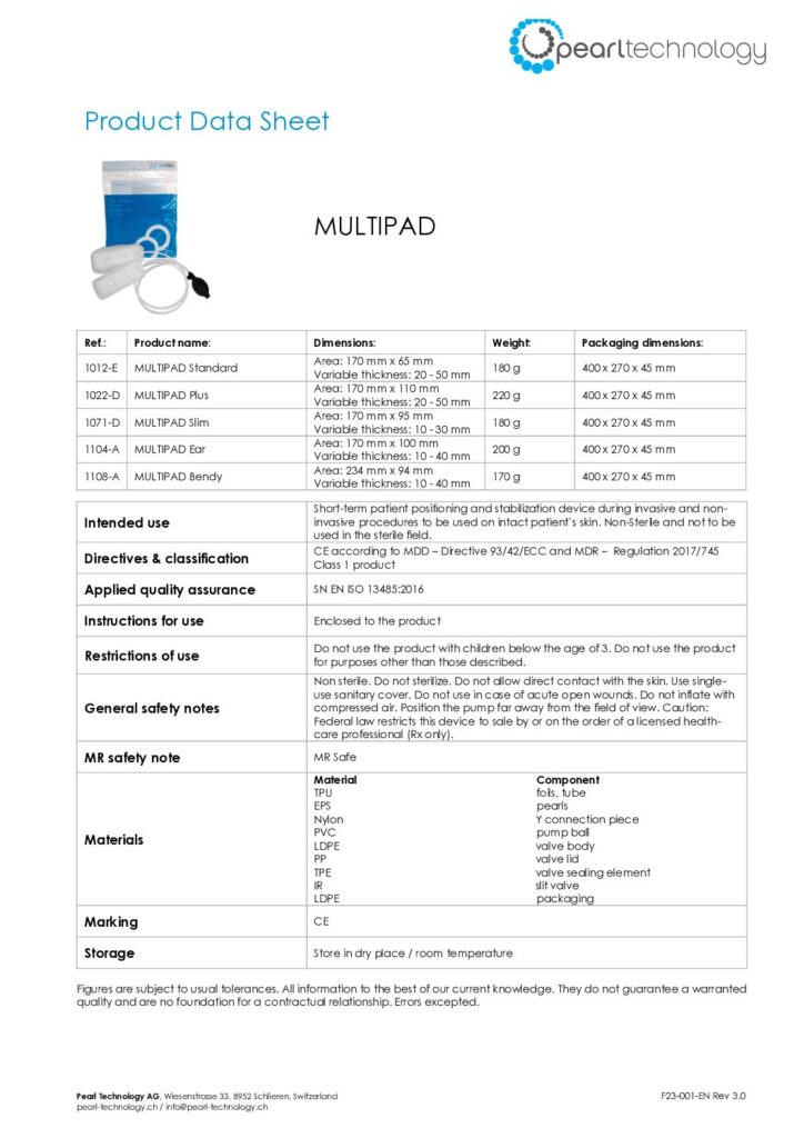 Multipad-Datenblatt